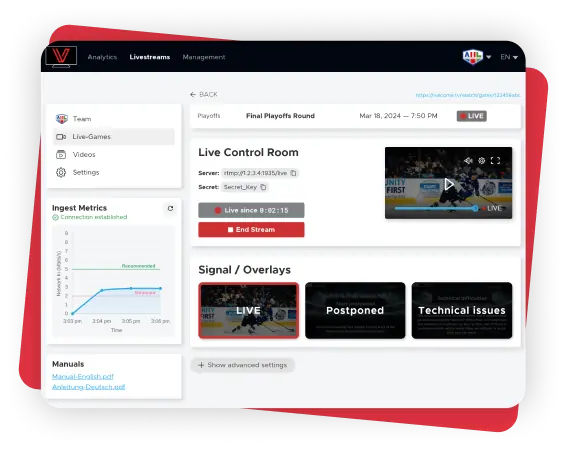 Valcome TV Livestreaming Software